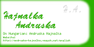hajnalka andruska business card